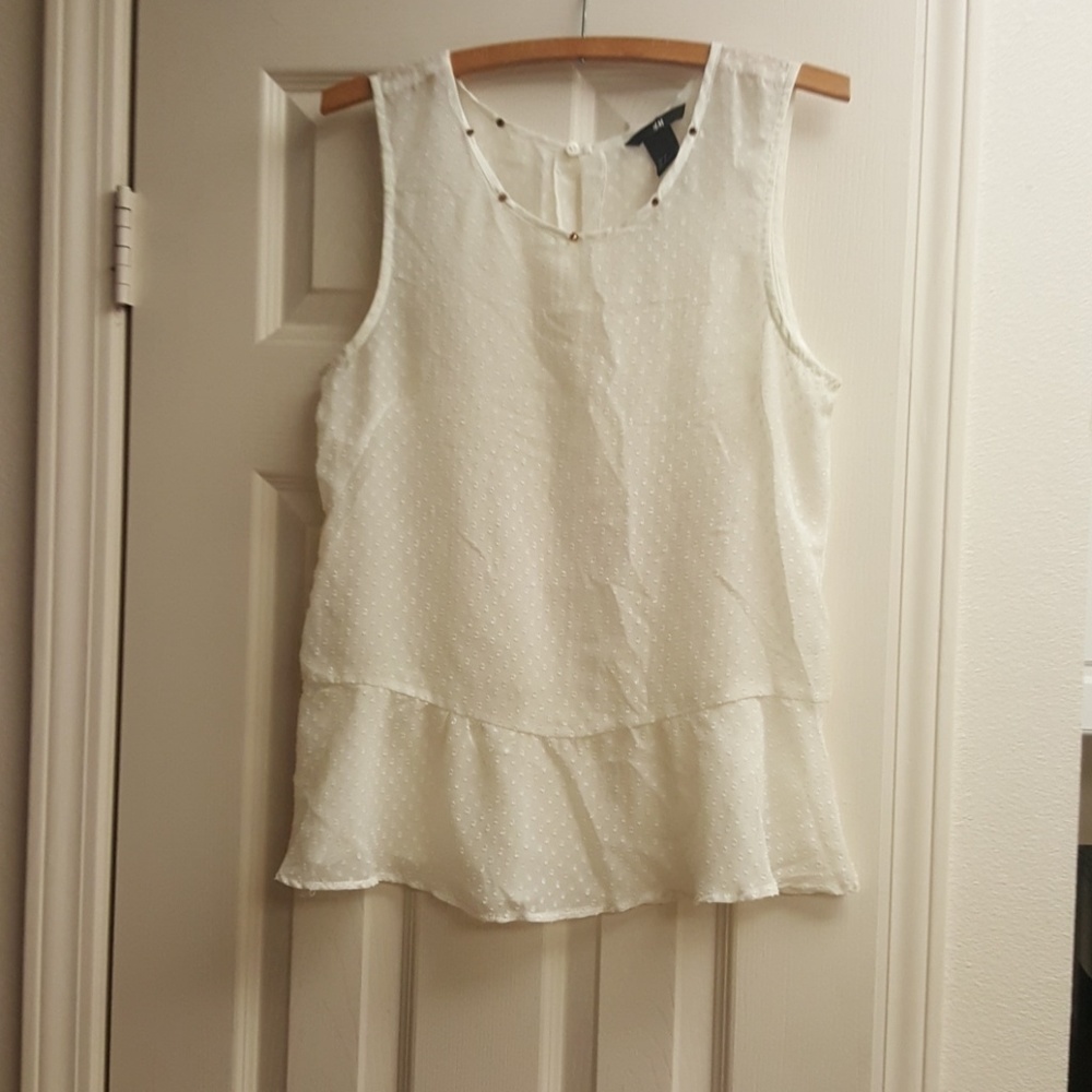 White sleeveless sheer top by H&M